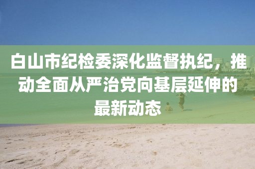 白山市紀檢委深化監(jiān)督執(zhí)紀，推動全面從嚴治黨向基層延伸的最新動態(tài)