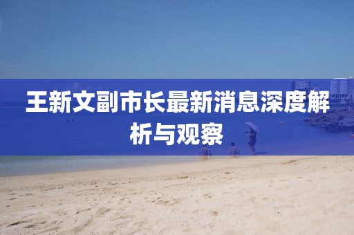 王新文副市長(zhǎng)最新消息深度解析與觀察