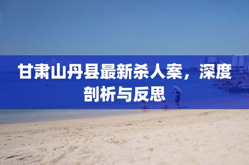 甘肅山丹縣最新殺人案，深度剖析與反思