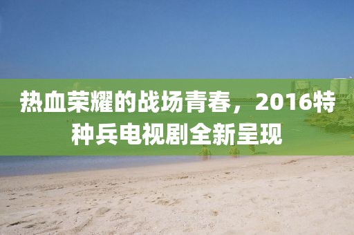 熱血榮耀的戰(zhàn)場(chǎng)青春，2016特種兵電視劇全新呈現(xiàn)