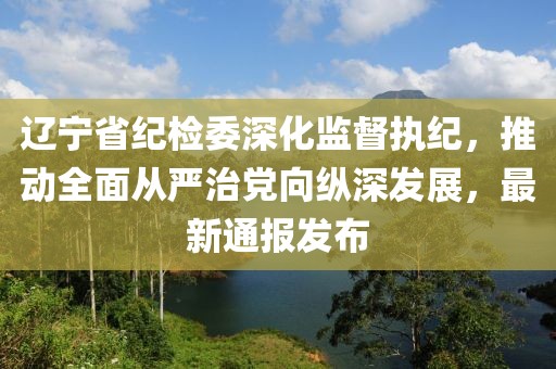 遼寧省紀(jì)檢委深化監(jiān)督執(zhí)紀(jì)，推動全面從嚴(yán)治黨向縱深發(fā)展，最新通報(bào)發(fā)布