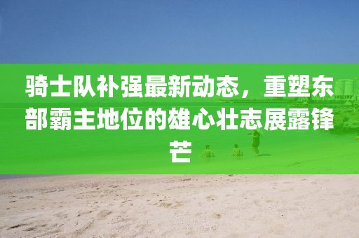 騎士隊(duì)補(bǔ)強(qiáng)最新動態(tài)，重塑東部霸主地位的雄心壯志展露鋒芒