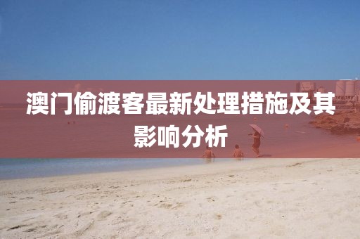 澳門偷渡客最新處理措施及其影響分析