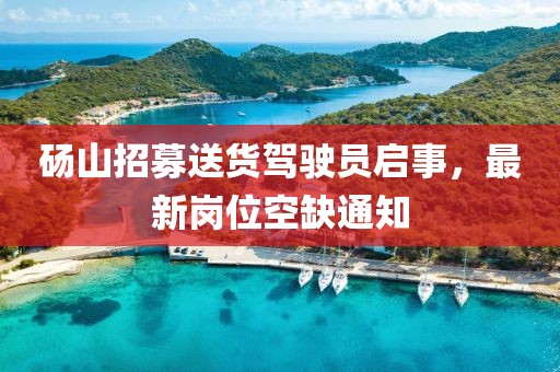 碭山招募送貨駕駛員啟事，最新崗位空缺通知