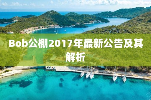Bob公棚2017年最新公告及其解析