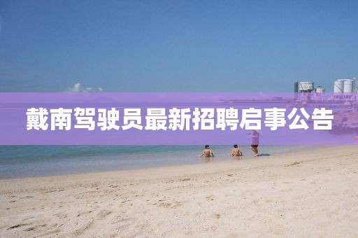 戴南駕駛員最新招聘啟事公告