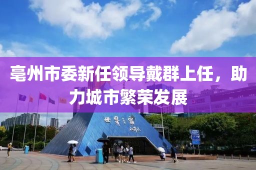 亳州市委新任領導戴群上任，助力城市繁榮發(fā)展